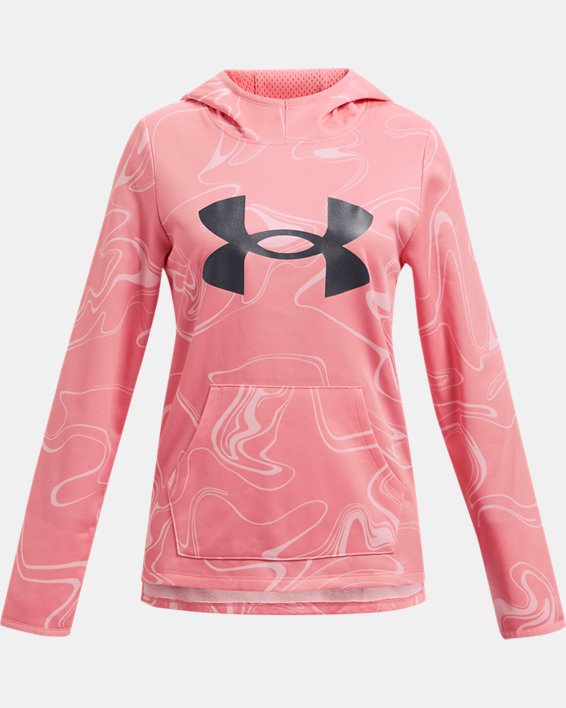 Girls' Armour Fleece® Printed Hoodie, Pink, pdpMainDesktop image number 0